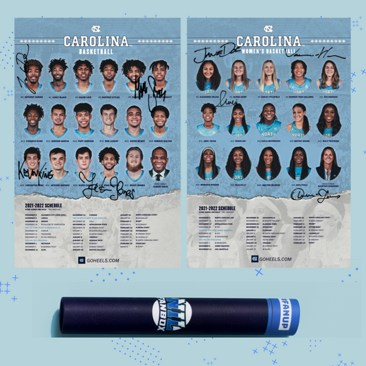 M/W North Carolina Autographed Team Poster Set  ('21-22)